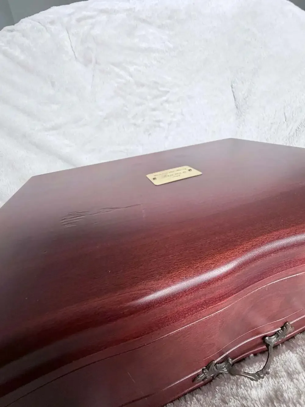 Reed & Barton Two-Tier Wooden Flatware Storage Chest